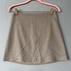 Wilfred Aritzia Womens Wool Cashmere Mini Skirt Size 2 Beige Academia Preppy